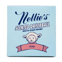 Nellie's Rose Scented Dryerball packaging on a white background