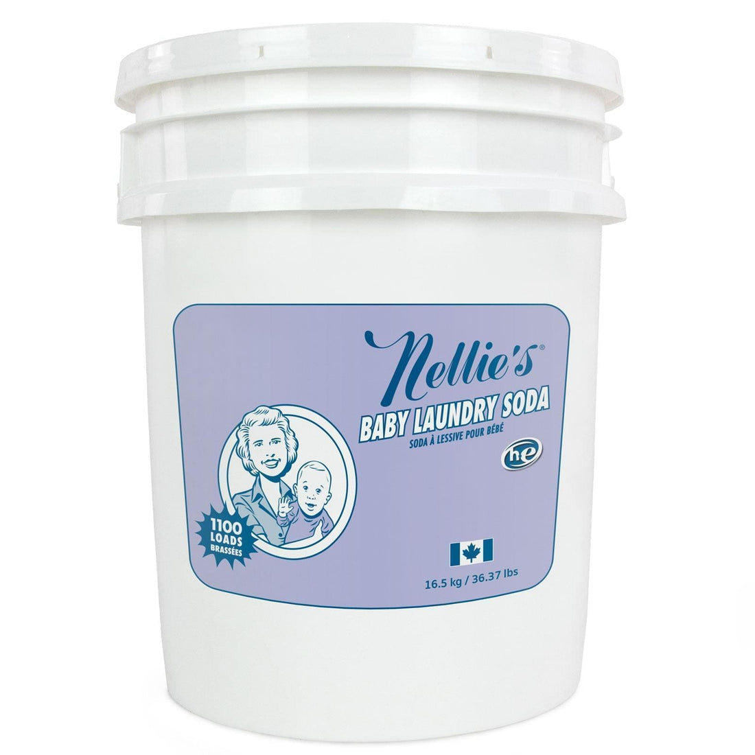 Nellie's Baby Laundry Soda 1,100 Loads in a resealable bulk bucket