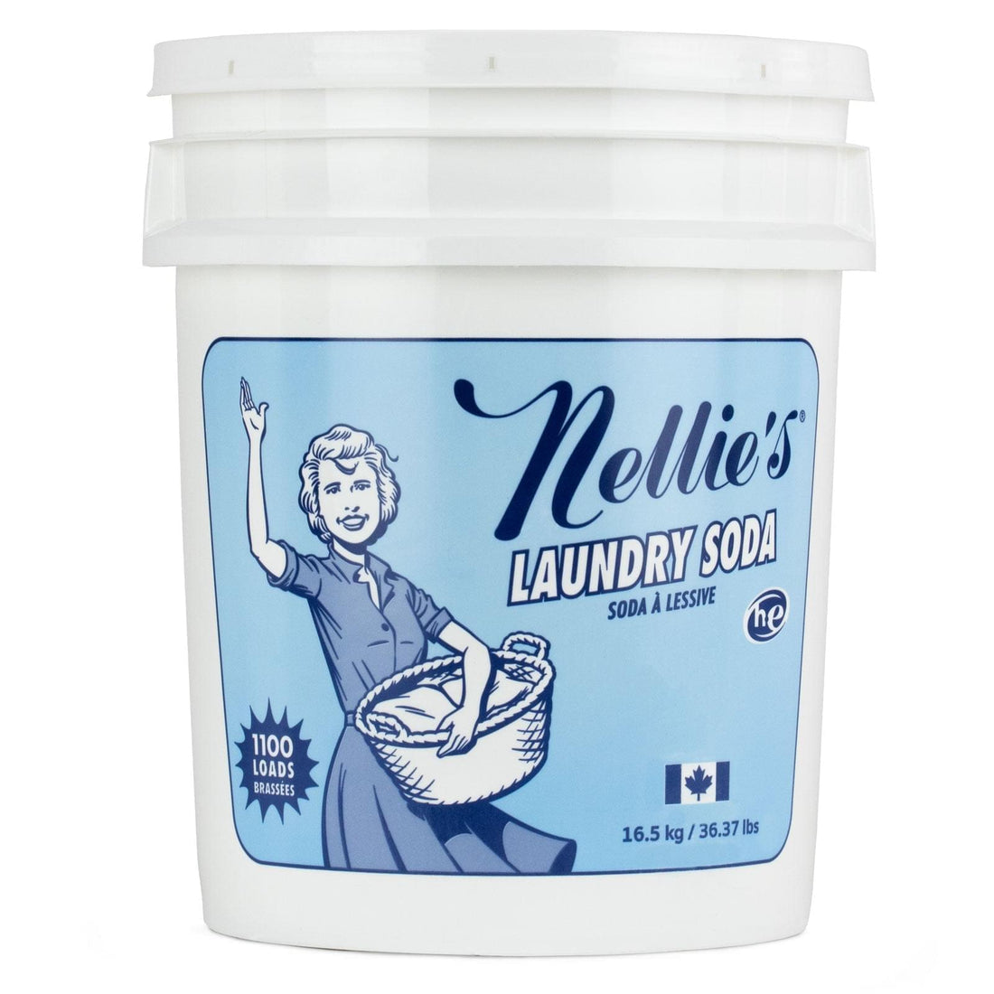 Eco-friendly laundry detergent 1100 loads in a resealable bulk bucket
