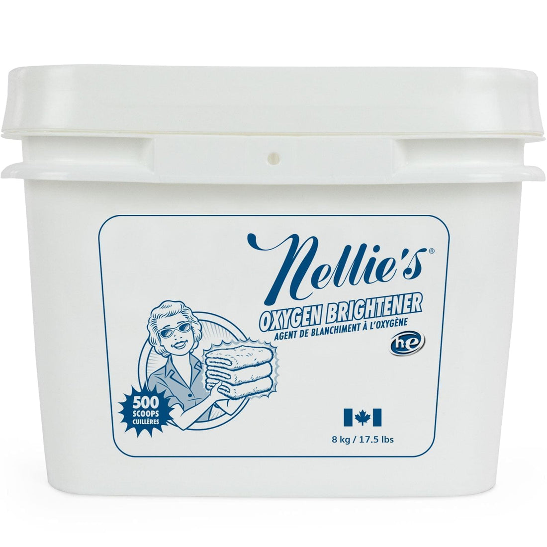 Oxygen Brightener 500 scoops in a resealable bulk bucket