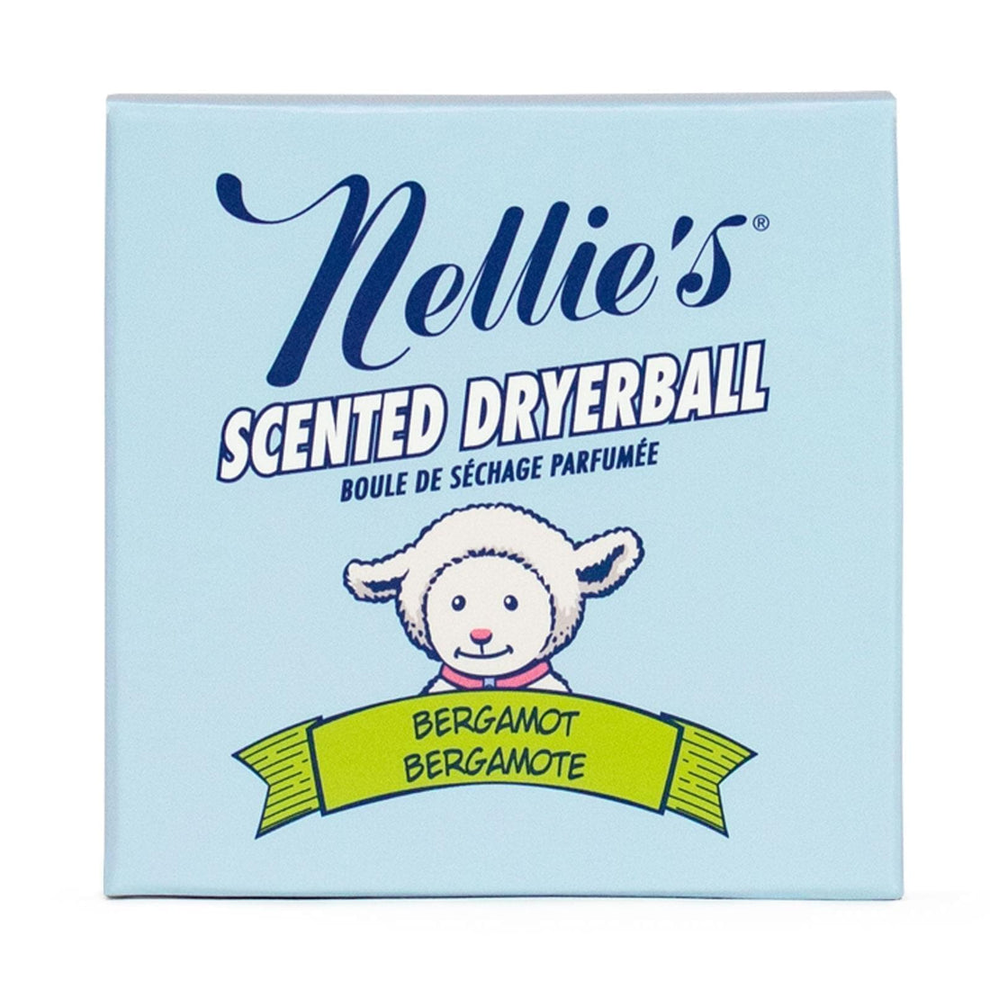 Nellie's Bergamot Scented Dryerball packaging on white background