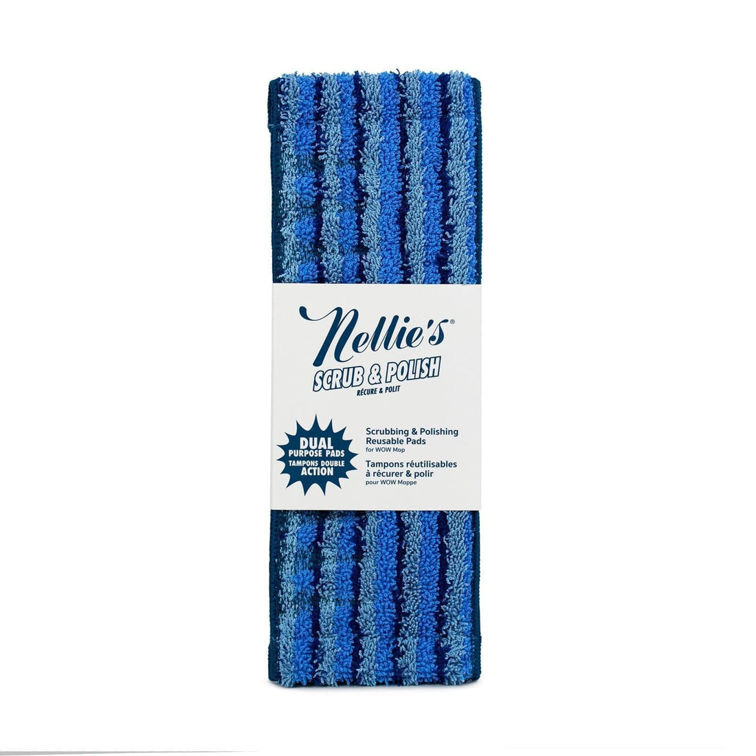 Blue microfibre scrub and polish pads for Nellie's WOW Mop and WOW TOO mops