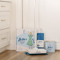 WOW TOO electric mop bundle including Scrub & Polish Pads and bulk Floor Care in metal canister