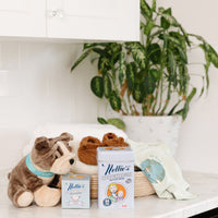 Wrinkle dog stuffed toy with Baby Laundry products