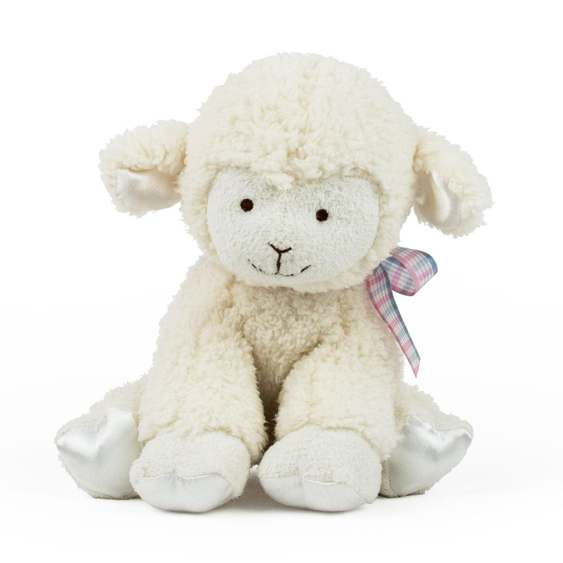 Soft and cuddly white lamb stuffed toy